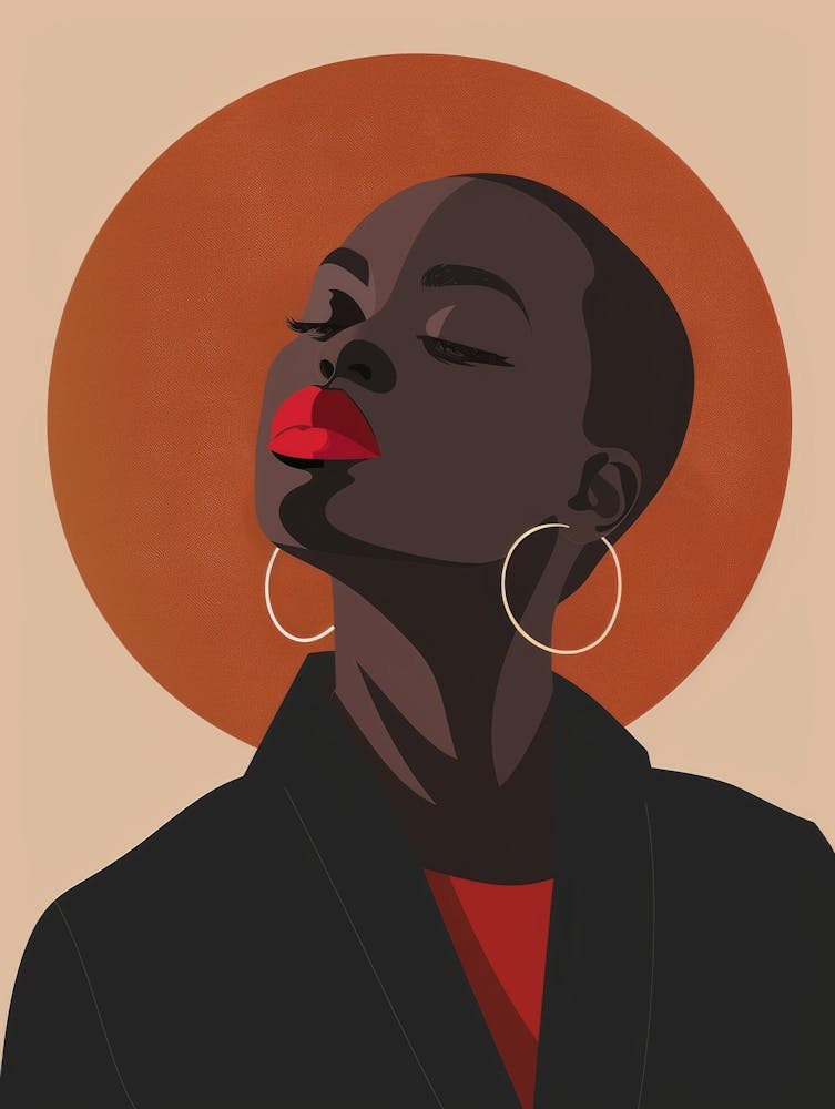 African Woman With Red Lips 1
