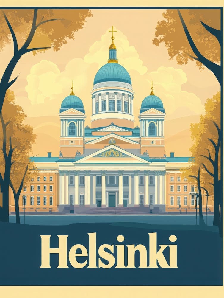 Aihrgdesign A Vintage Travel Poster Of Helsinki 2