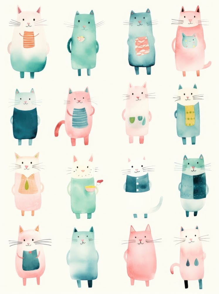 Aquarell Katzen 3