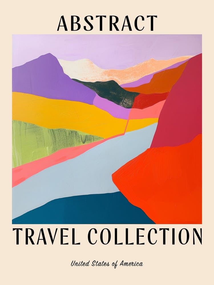 Abstract Travel Collection Poster United States Of America 1
