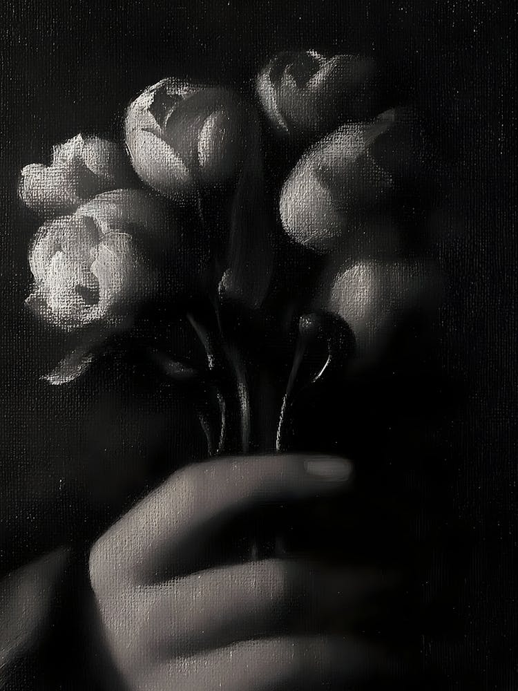 Dark Gothic Bouquet Of Flowers