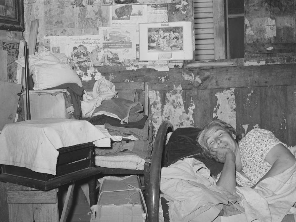 Untitled Photo, Possibly Related To Mexican Woman Resting On Bed In Her Home, San Antonio, Texas By Russell