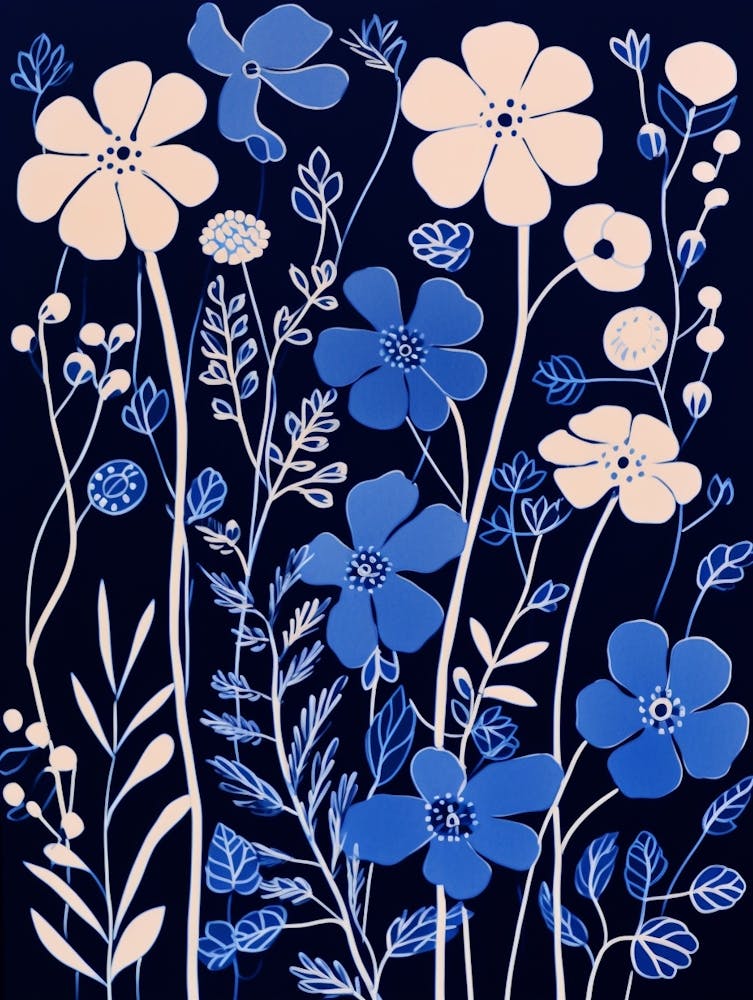 Blue Flower Illustration Gypsophila 2