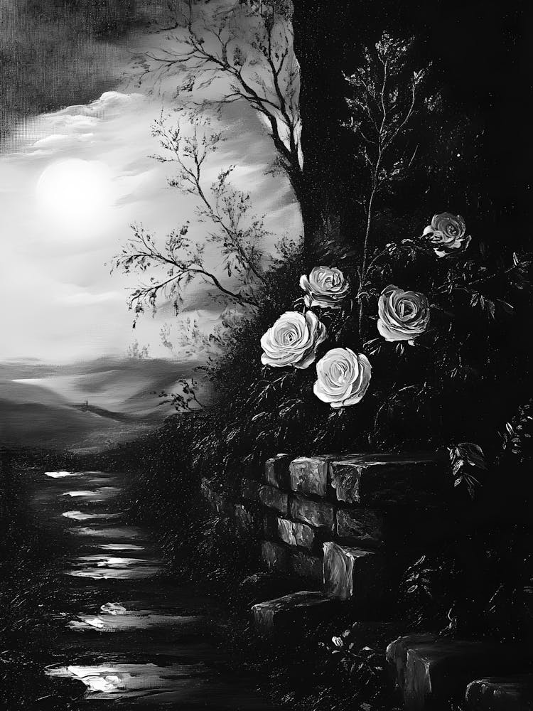 Black And White Roses 10