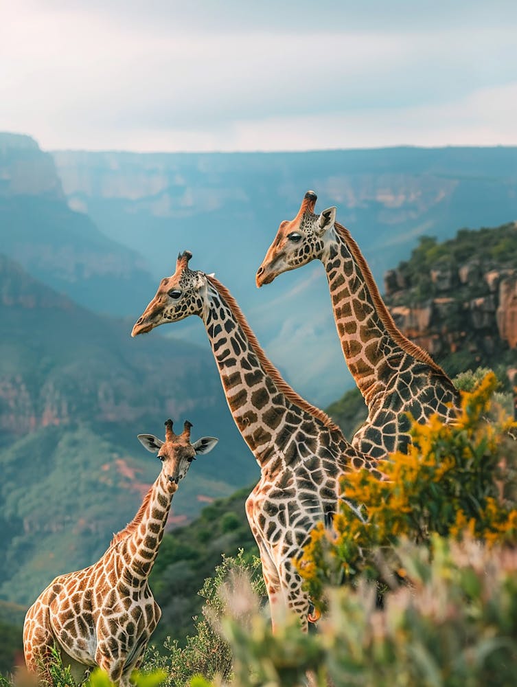 Giraffes In The Mountains