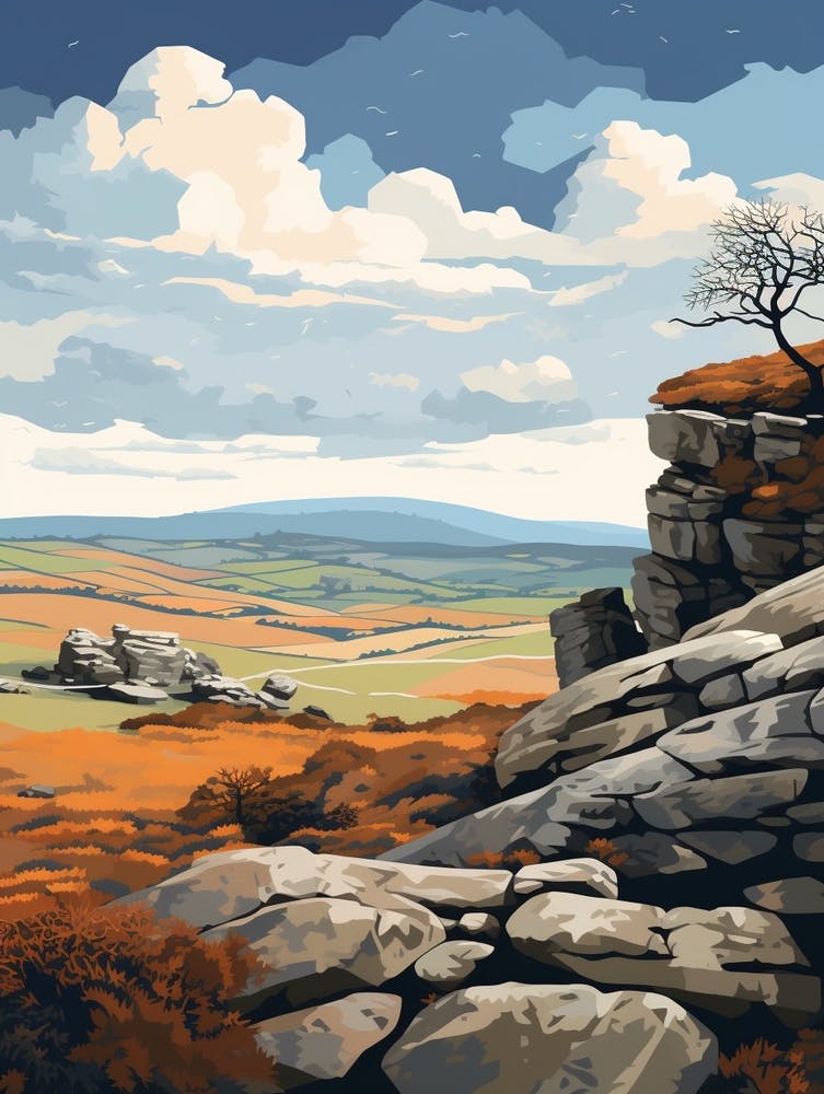 Dartmoor National Park England 1 Hiking Trail Landscape