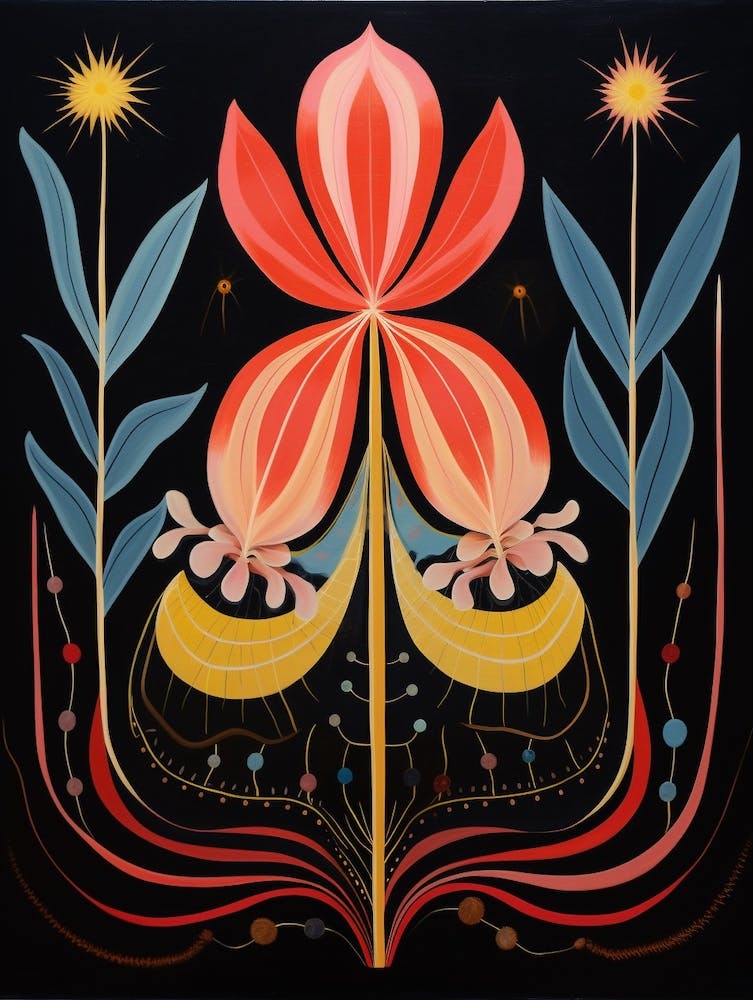 Kangaroo Paw 3 Hilma Af Klint Inspired Flower Illustration