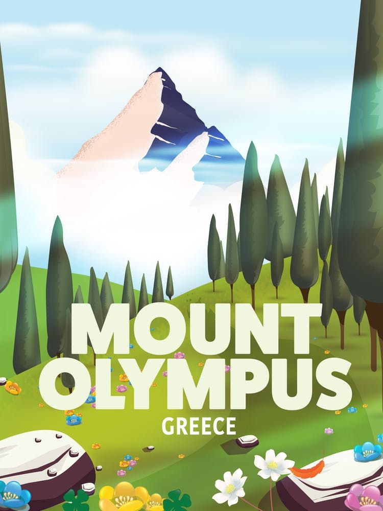 Mount Olympus Greece Travel poster