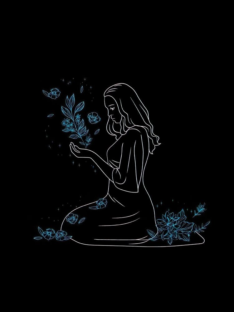 Woman Holding Flowers