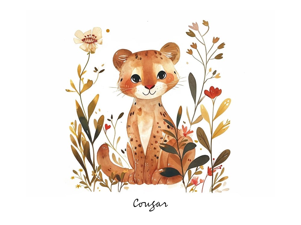 Little Floral Cougar 2 Poster