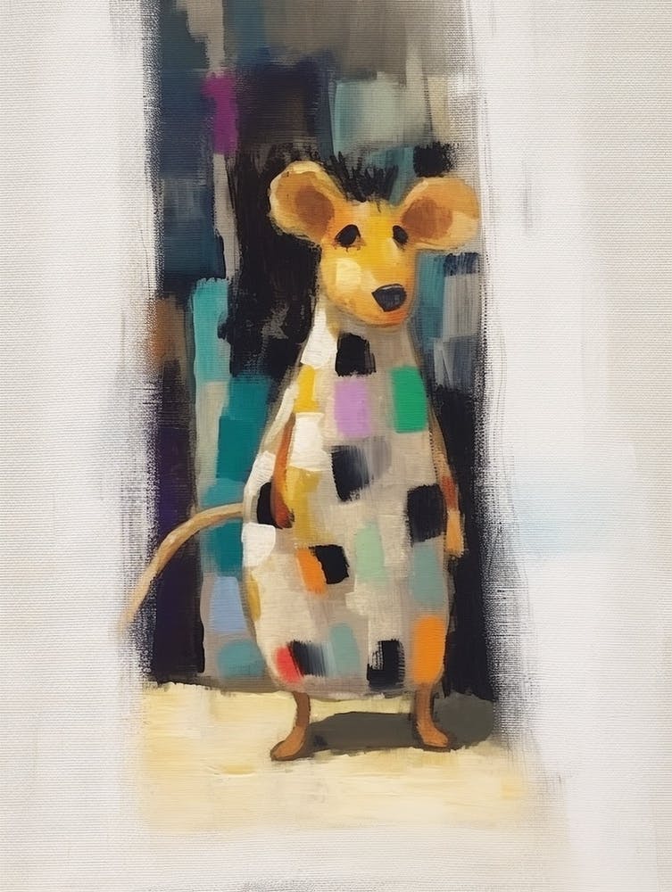 Mouse 2 Kids Patchwork Painting