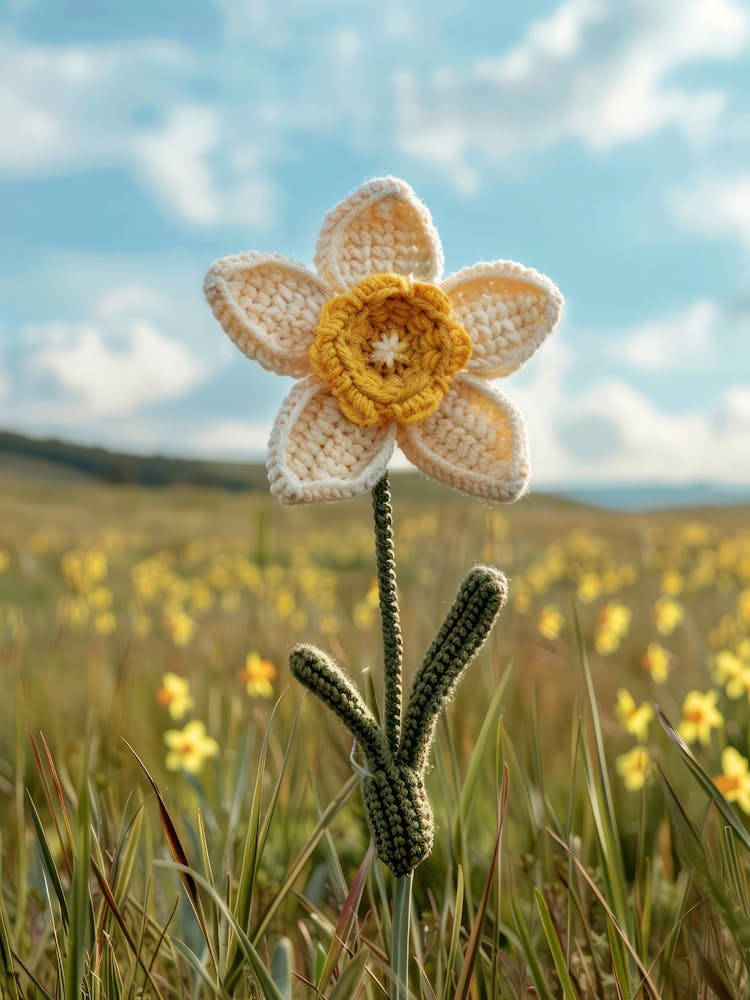 Daffodil Knitted In Crochet 4