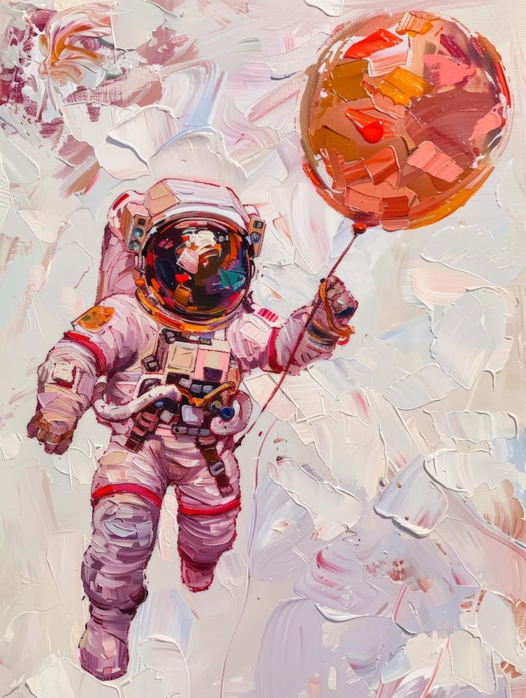 Astronaut Flying A Balloon