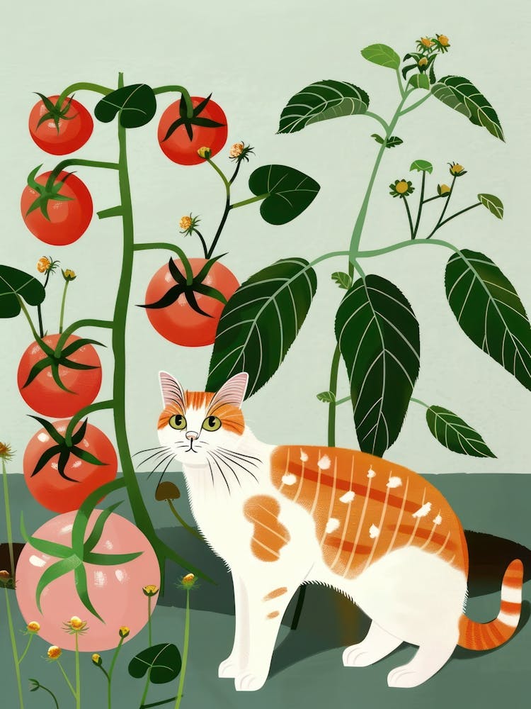 Cat And Tomatoes 3