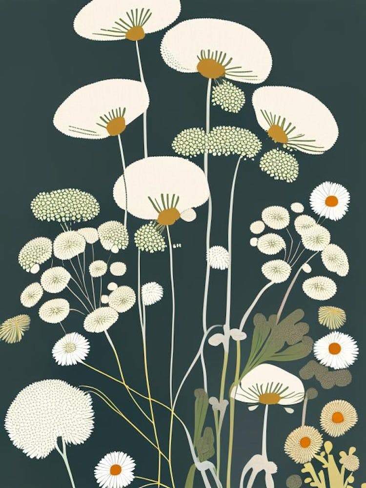 Queen Anne's Lace Wildflower Modern Muted Colours 1