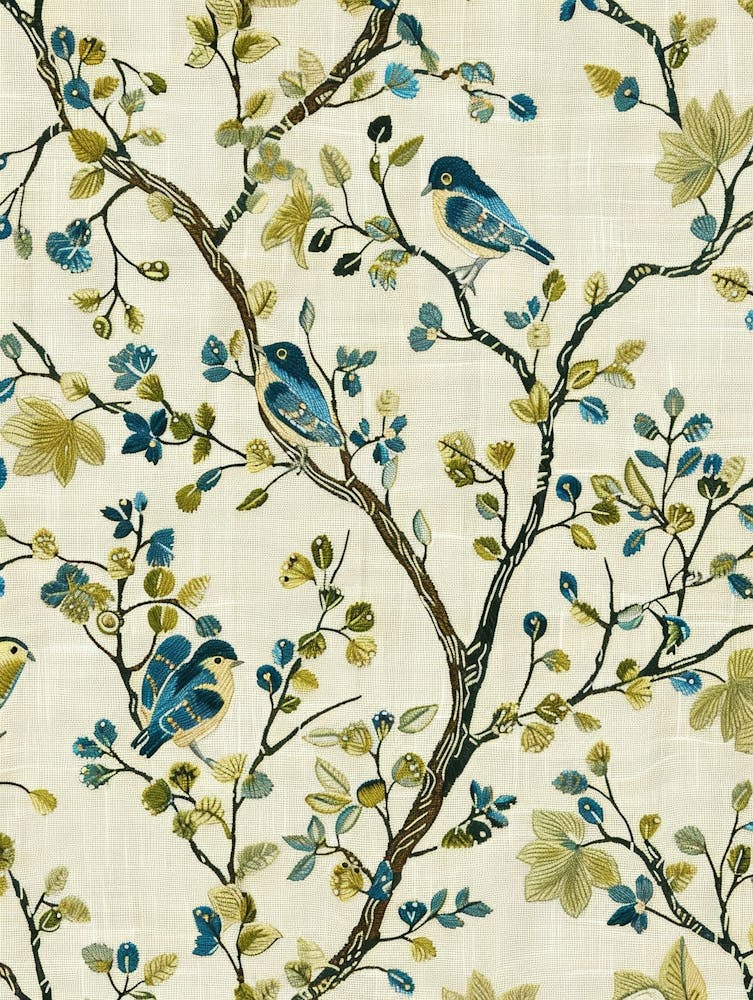 Blue Birds On A Branch