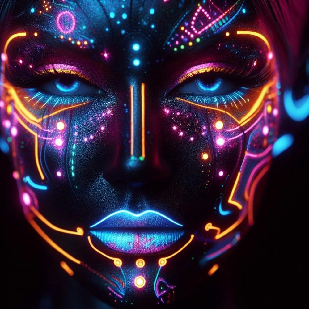 Neon Face Art