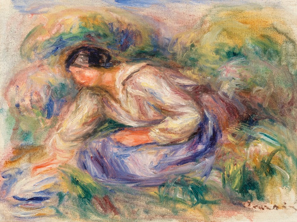 Woman In Blue Skirt (1917), Pierre Auguste Renoir