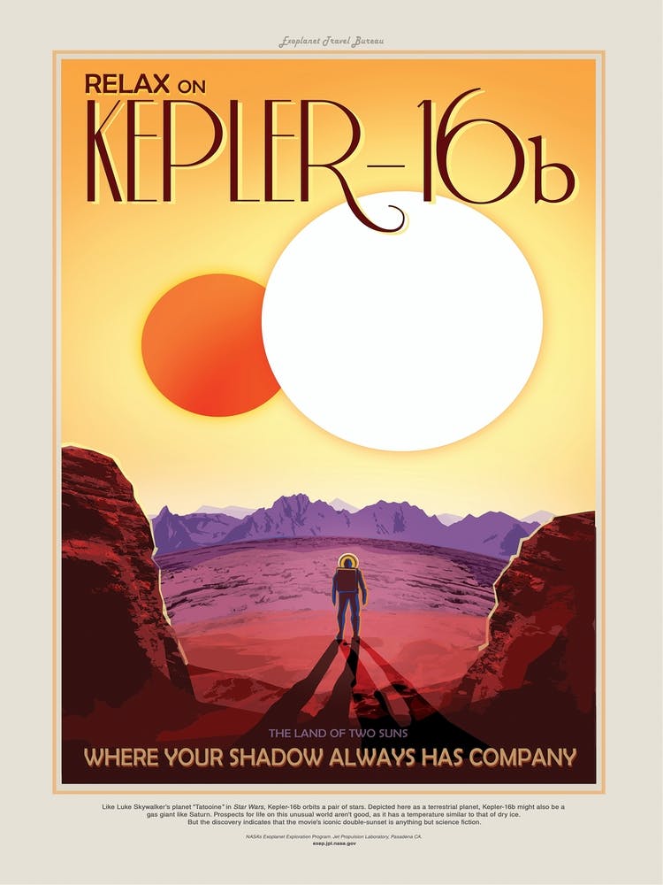 Kepler16b Space Travel Nasa Poster