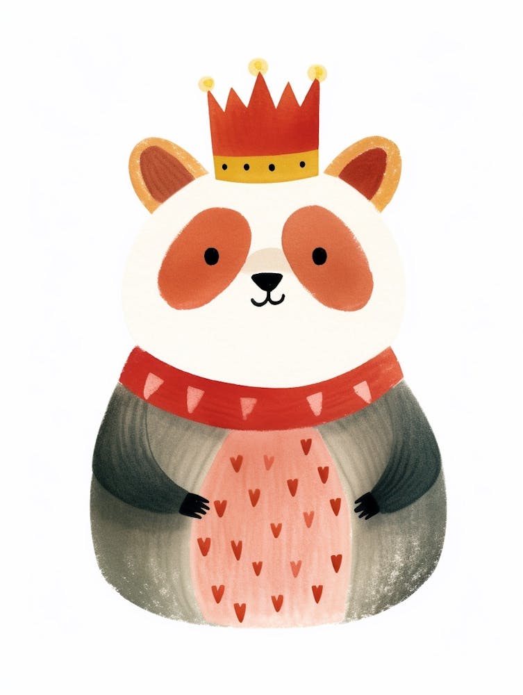Little Red Panda 3 Wearing A Crown