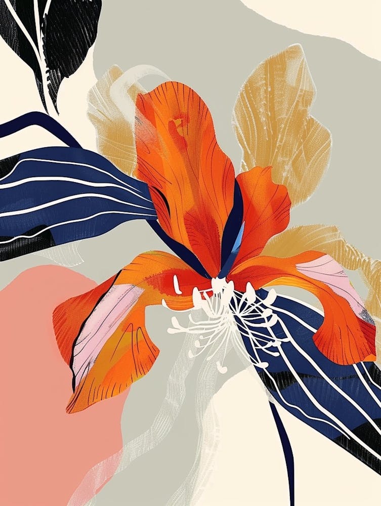 Colourful Flower Illustration Impatiens 1