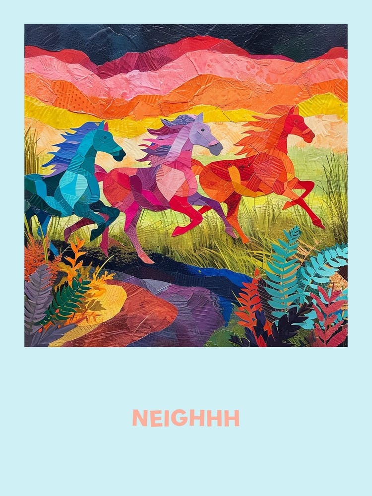 Neigh Horse Collage Poster  2