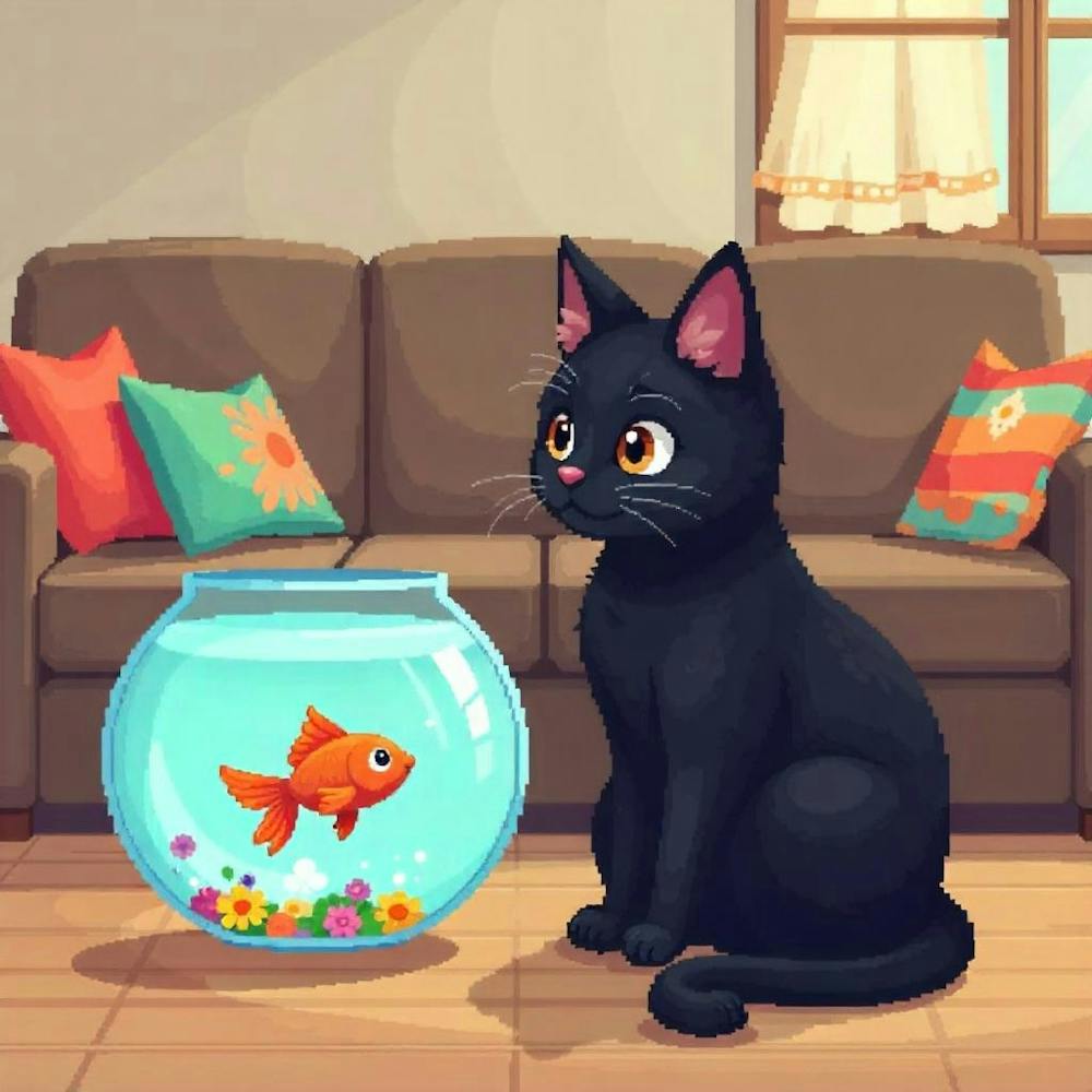 Cat And Fishbowl Funny (1)