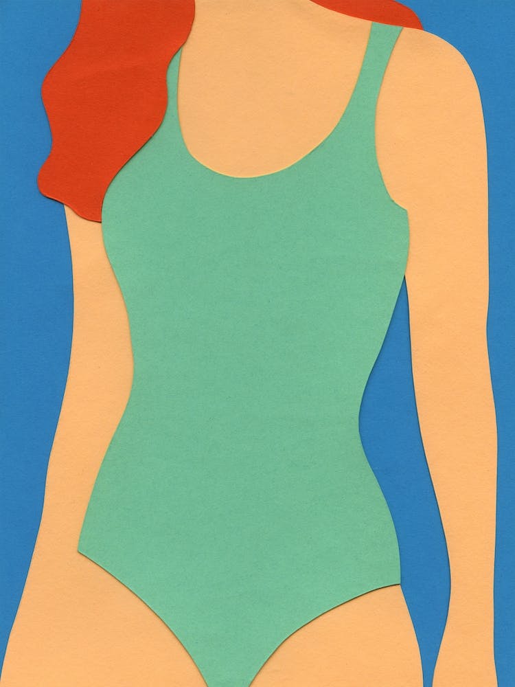 Turquoise Swimsuit Red Hair