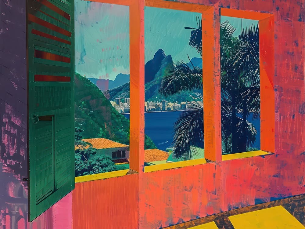 Rio De Janeiro From The Window View Painting 1