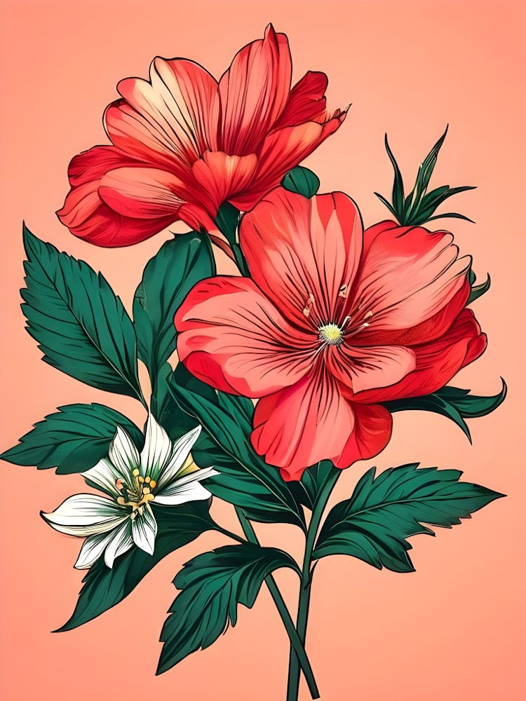Red Hibiscus Flowers