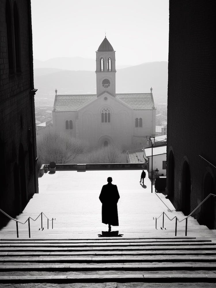 Assisi, Italien, Schwarz-Weiß Analogfotografie 1