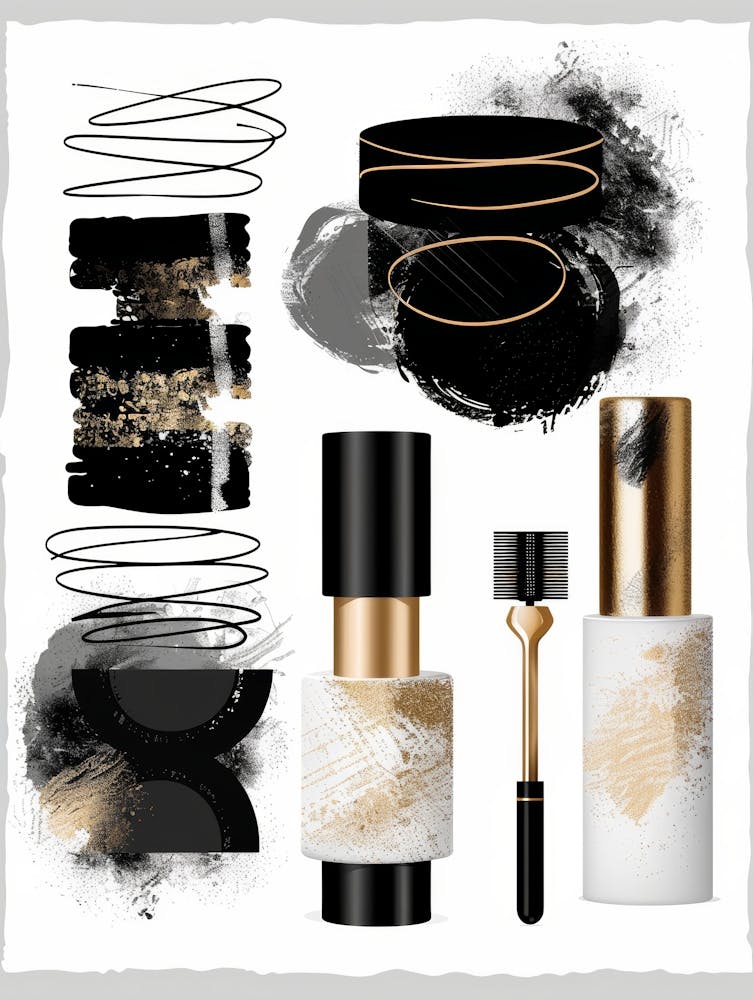 Black And Gold Makeup Set
