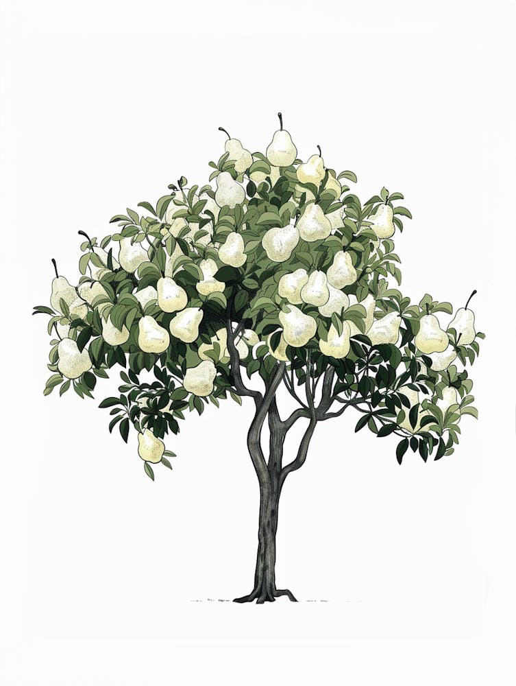 Pear Tree Pixel Illustration 4