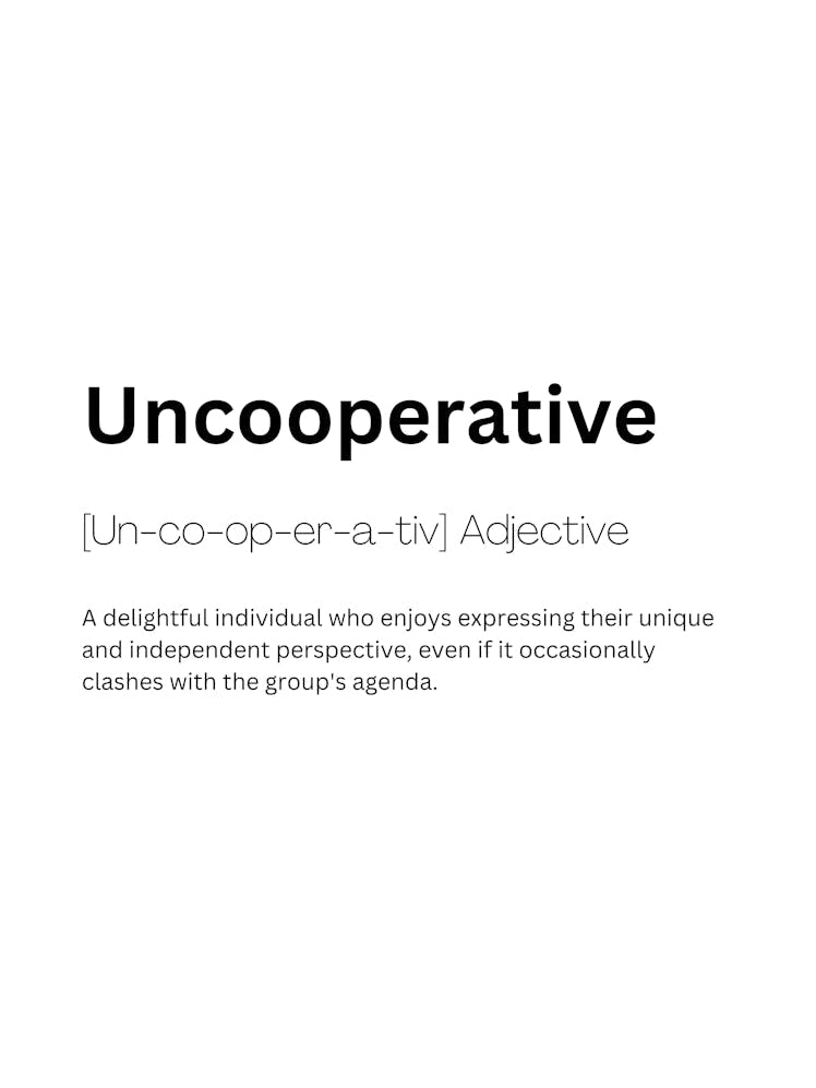Uncooperative Definition Meaning