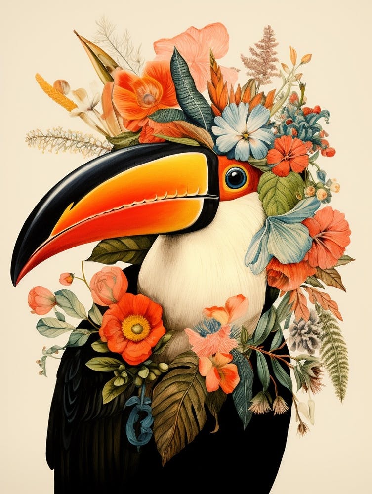 Bird With A Flower Crown Toucan 3