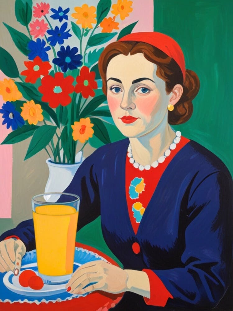 Woman Drinking Orange Juice