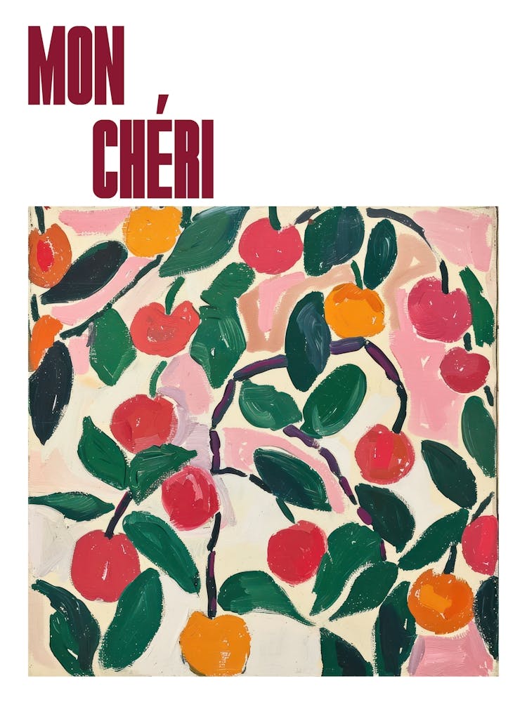 Mon Cheri Poster Summer Cherries Painting Matisse Style 7