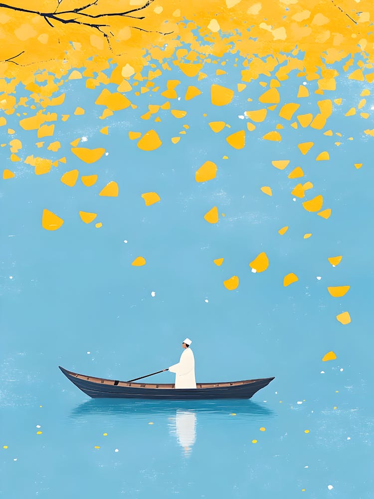 Autumn Leaves In A Boat