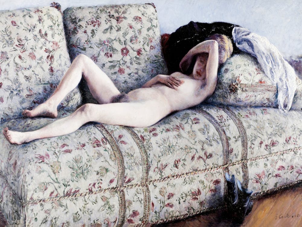Nude On A Couch, Gustave Caillebotte