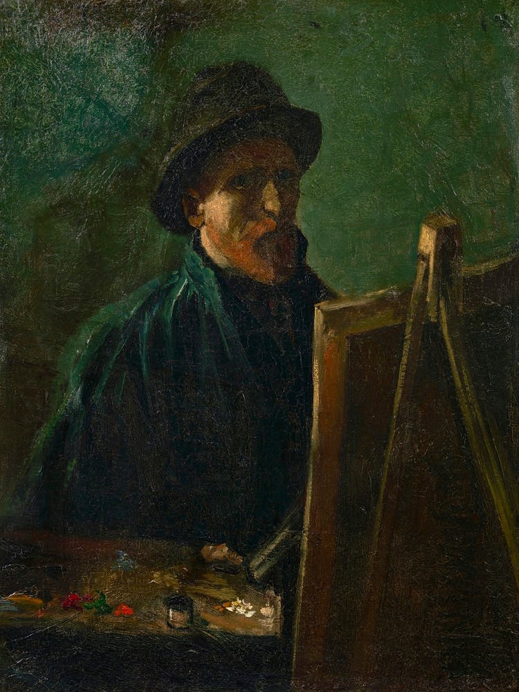 Self Portrait With Dark Felt Hat At The Easel (1886), Vincent Van Gogh