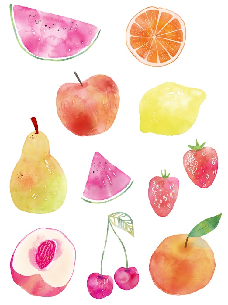 Watercolor Fruit