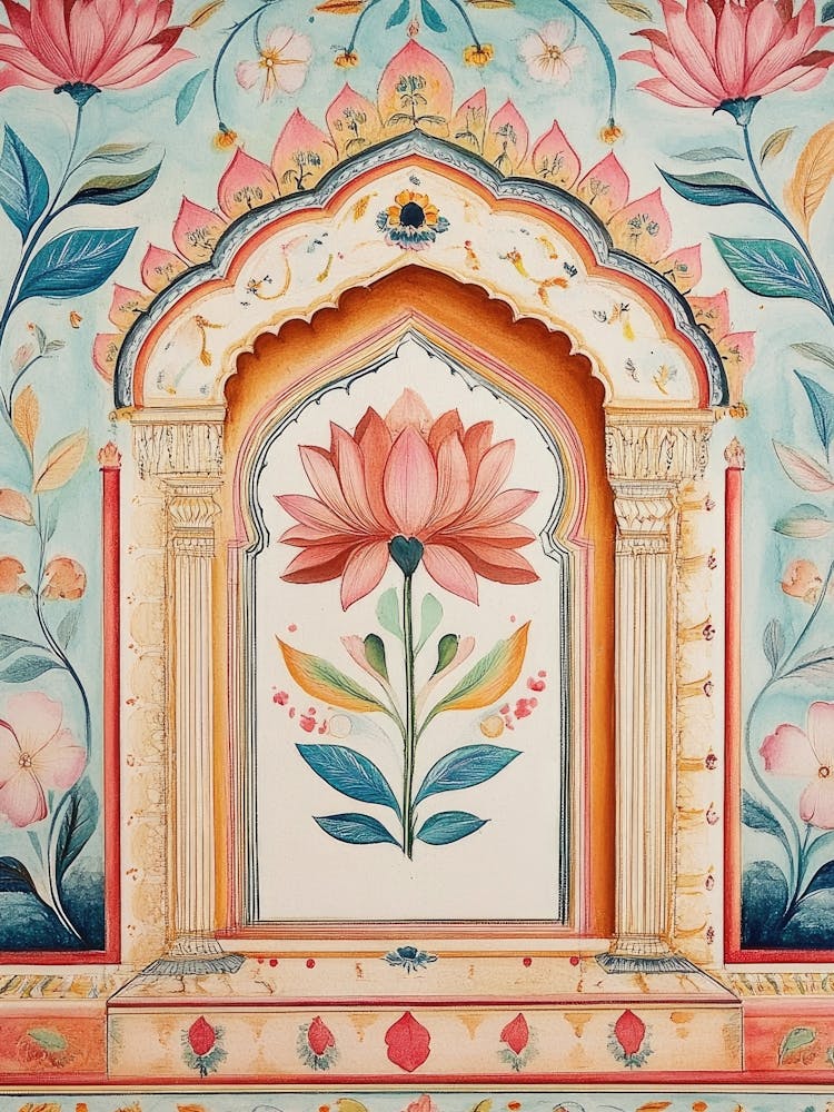 Indian Lotus Painting