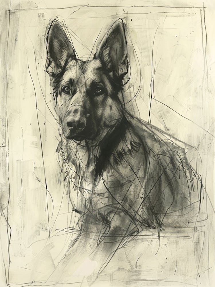 German Shepherd Dog Charcoal Line 3