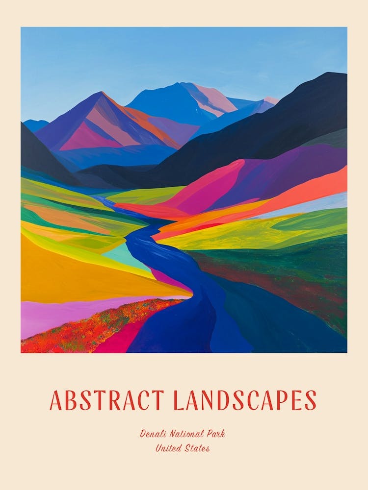 Farbenfrohes Abstrakt Denali National Park Usa 2 Poster