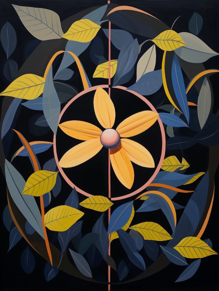 Black Eyed Susan 4 Hilma Af Klint Inspired Flower Illustration