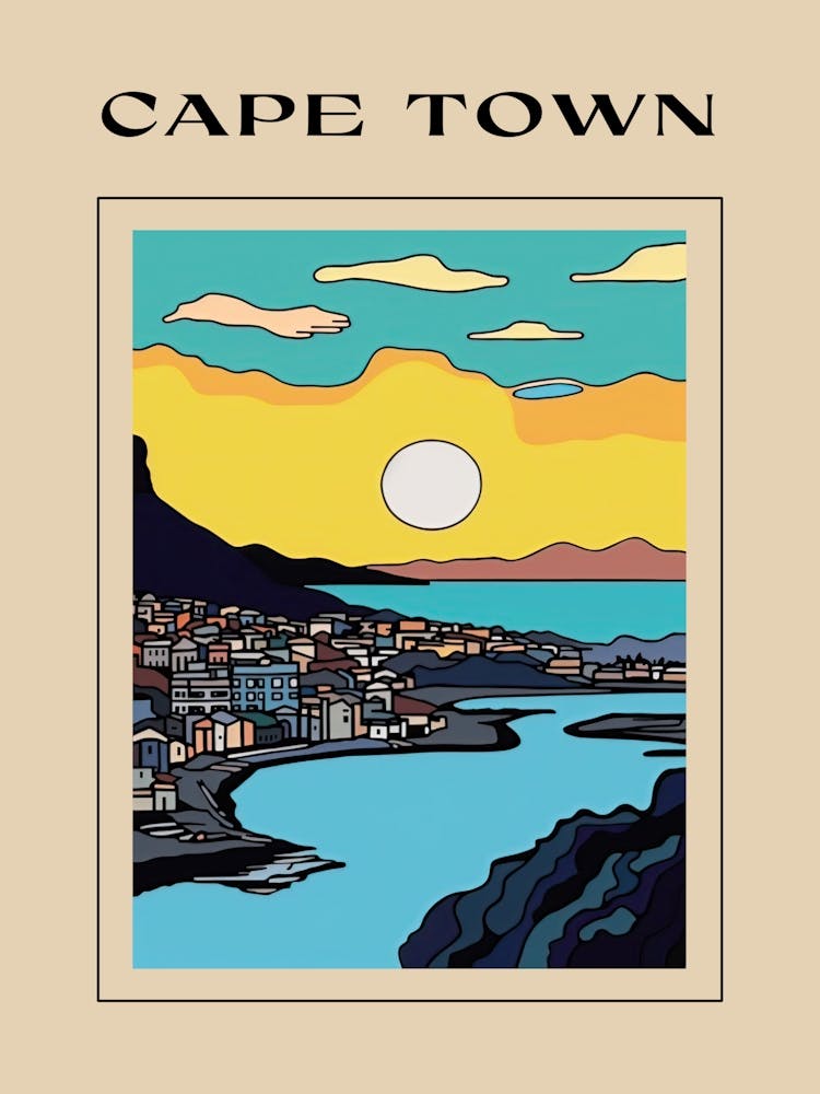 Minimal Design Style Of Cape Town, South Africa 1 Poster