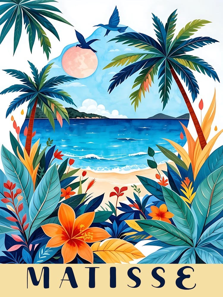 Henri Matisse Inspired Art - Tropical Paradise Landscape 8