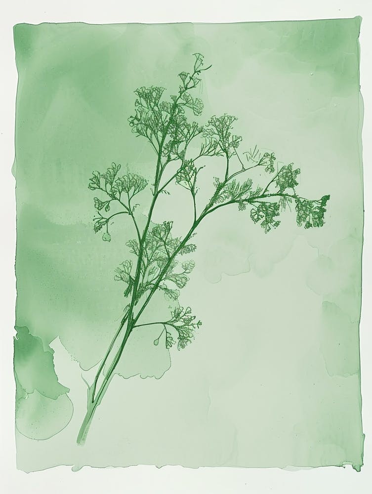 Green Ink Painting Of A Mountain Spleenwort 2