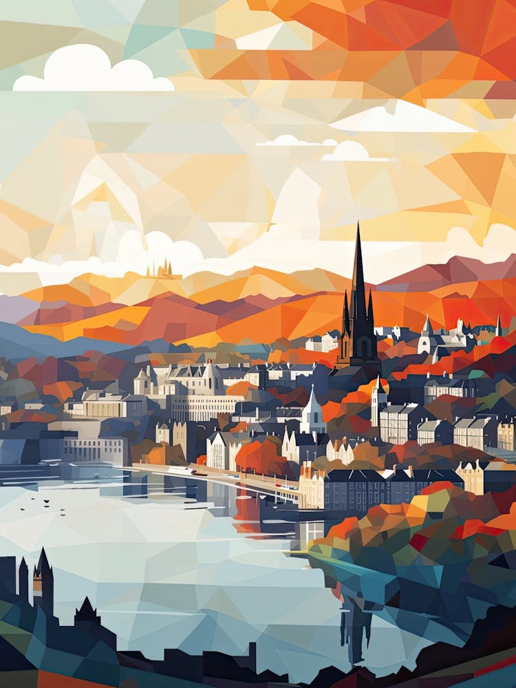 Edinburgh, United Kingdom, Geometric Illustration 3