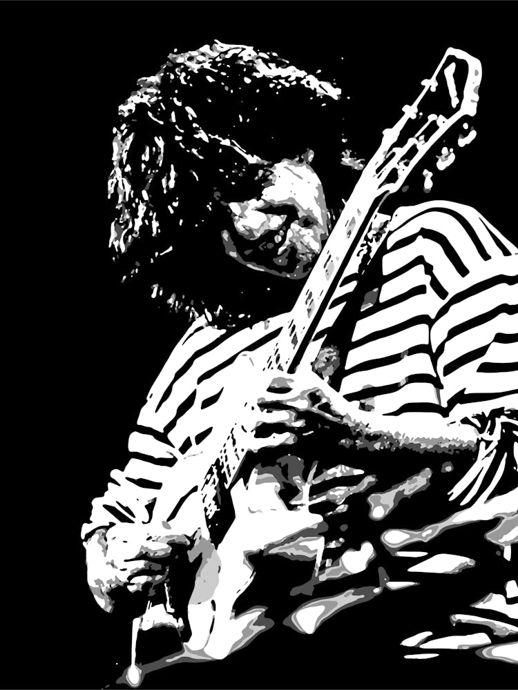 Pat Metheny American Jazz Guitarist Legend in Monochrome 3